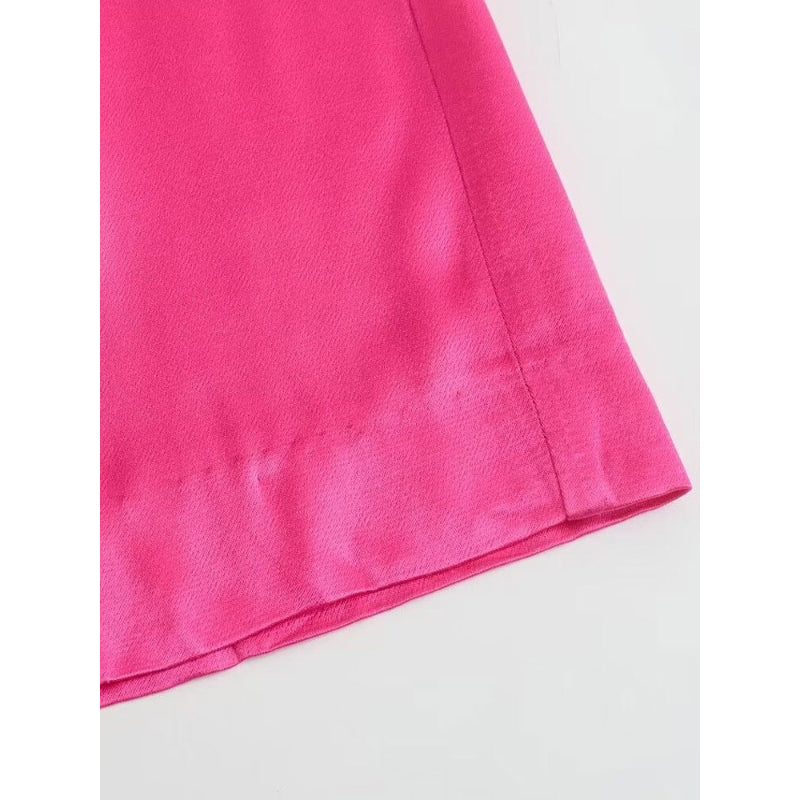 Pink High Waist Pant With Elastic Waistbands