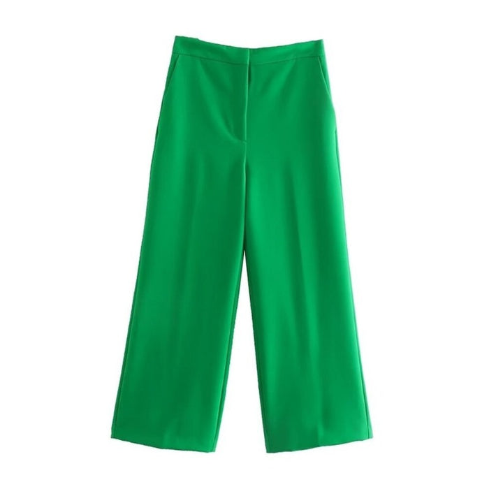 Solid Colors High Elastic Waist Wide Leg Pants