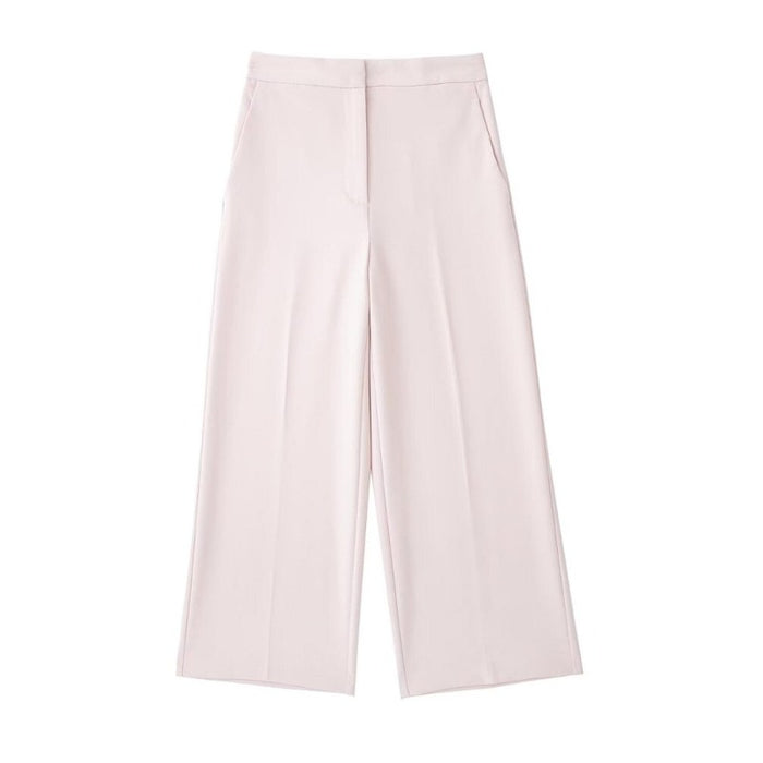 Solid Colors High Elastic Waist Wide Leg Pants