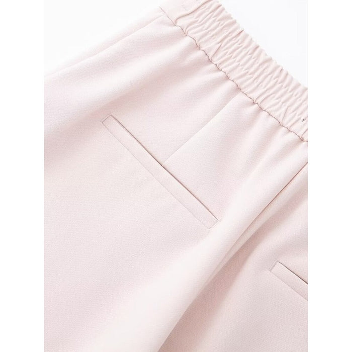 Solid Colors High Elastic Waist Wide Leg Pants