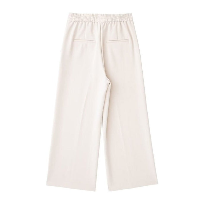 Solid Colors High Elastic Waist Wide Leg Pants