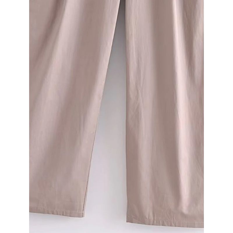 Front Pleat Straight High Double Waist Pant