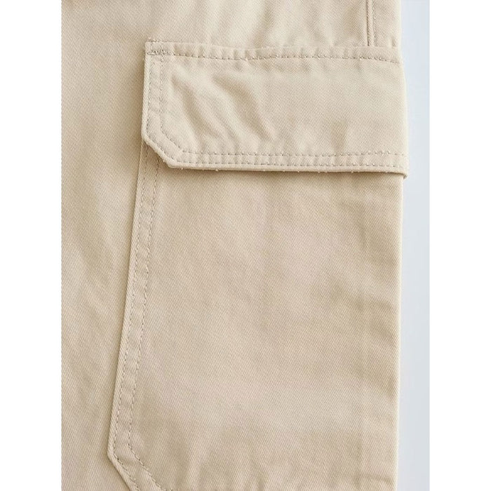 High-Waist Cargo Pants With Side Patch Pockets