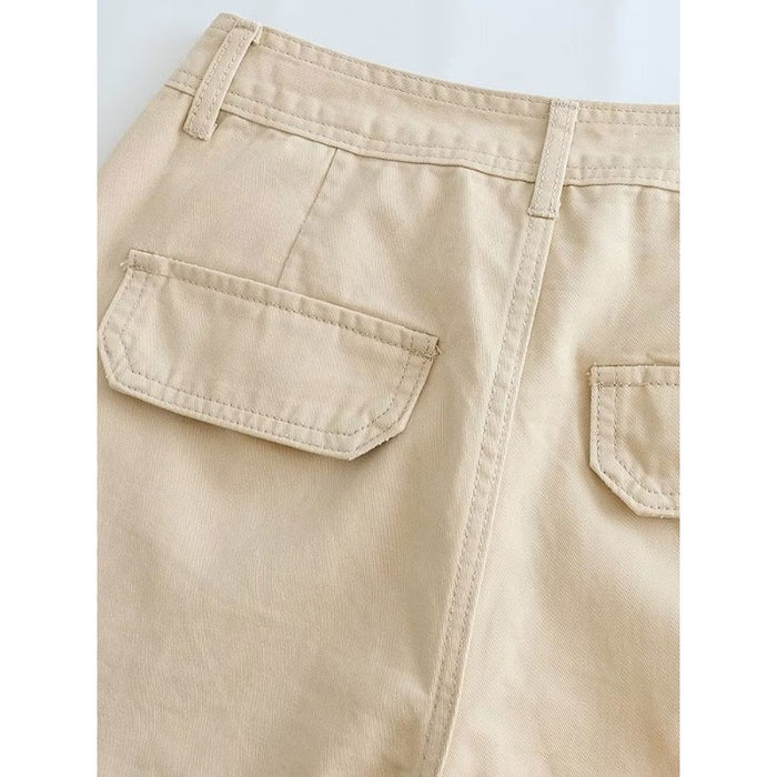 High-Waist Cargo Pants With Side Patch Pockets