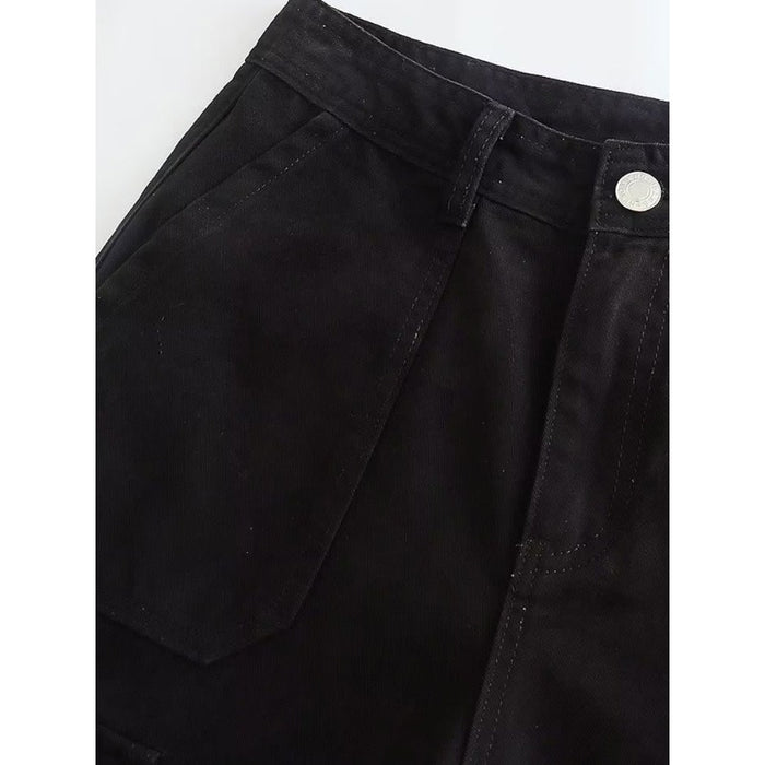 High-Waist Cargo Pants With Side Patch Pockets