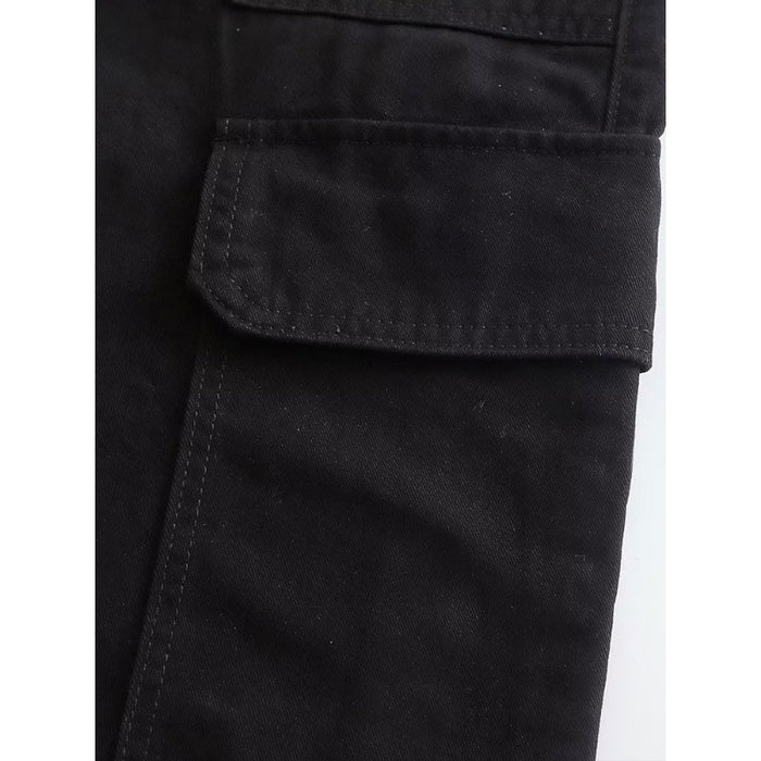 High-Waist Cargo Pants With Side Patch Pockets