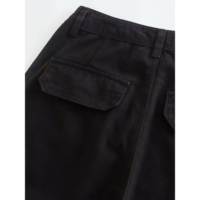 High-Waist Cargo Pants With Side Patch Pockets