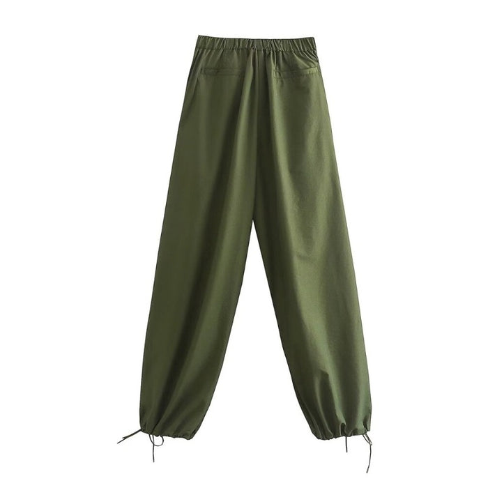 Stylish Pleats Knee High Elastic Waist Jogging Pants