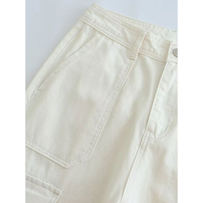 High-Waist Cargo Pants With Side Patch Pockets