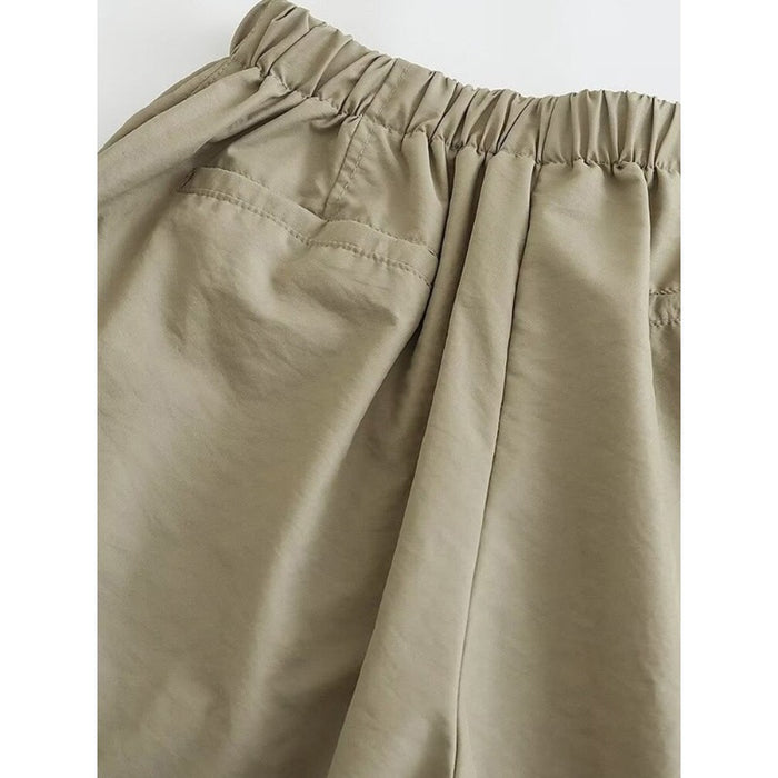 Stylish Pleats Knee High Elastic Waist Jogging Pants