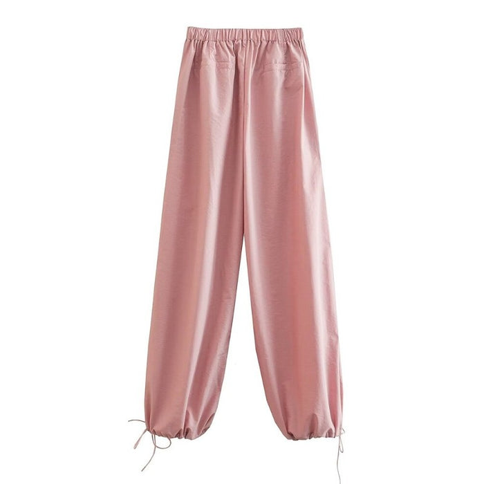 Stylish Pleats Knee High Elastic Waist Jogging Pants