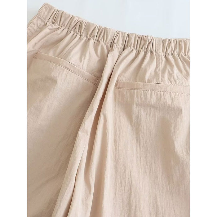 Stylish Pleats Knee High Elastic Waist Jogging Pants