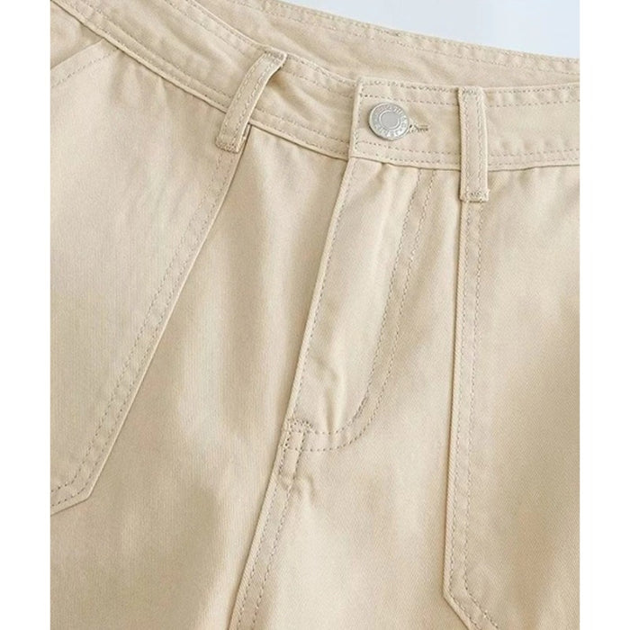 High-Waist Cargo Pants With Side Patch Pockets