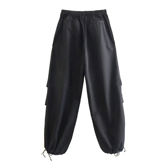 Stylish Pleats Knee High Elastic Waist Jogging Pants