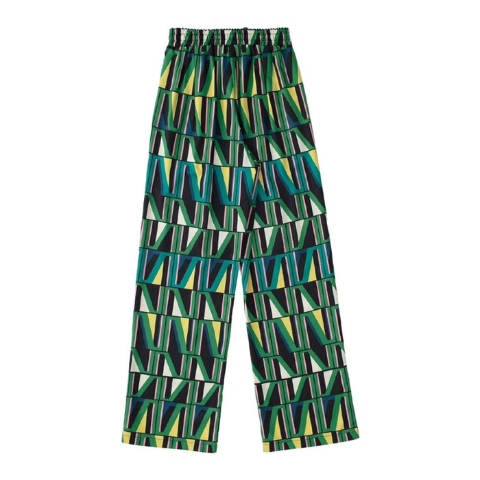 Geometric Printed High Waist Wide Leg Pants