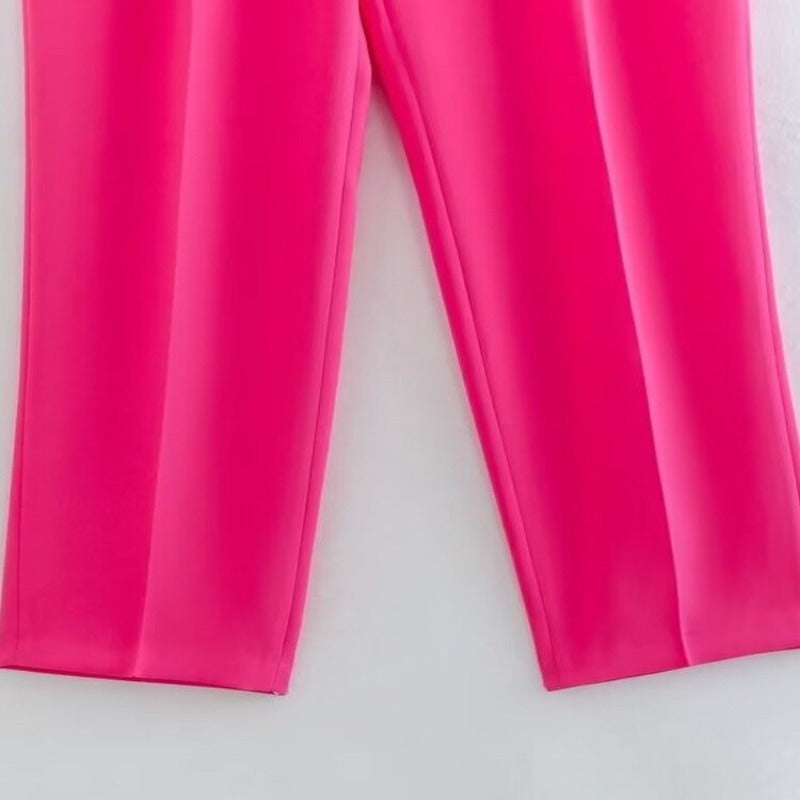 Pink Vintage High Waist Zipper Fly Pant