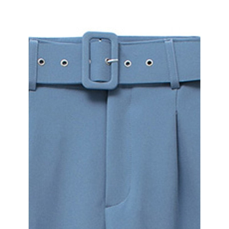 Stylish High Waist Office Wear Pants With Belt