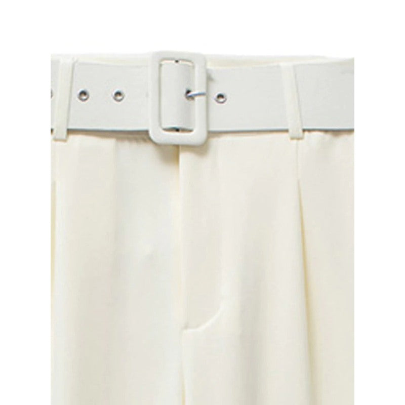 Stylish High Waist Office Wear Pants With Belt