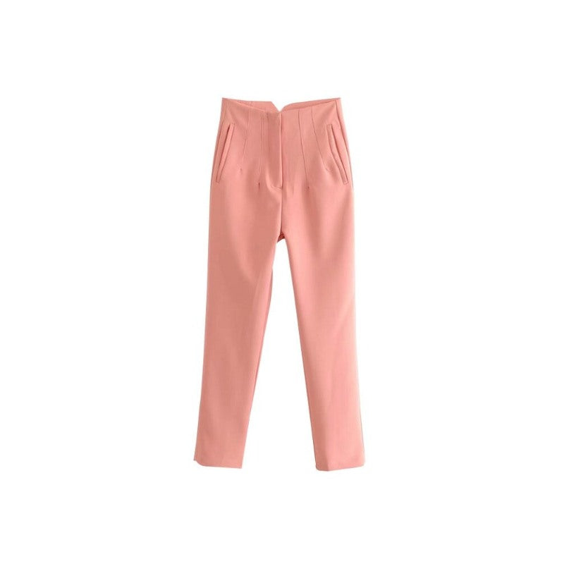 Casual Stylish Solid Color Office Wear Pants