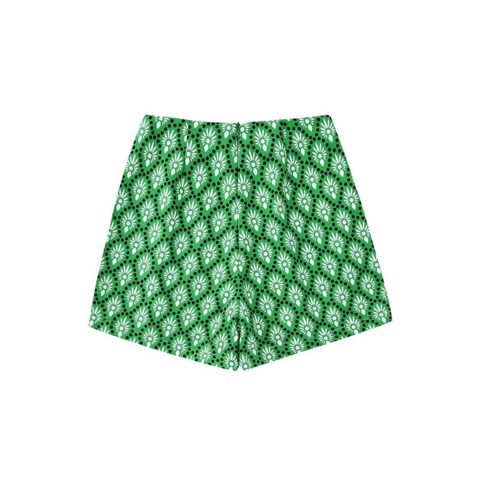 Women's High Waist Front Pockets Printed Shorts Skirt