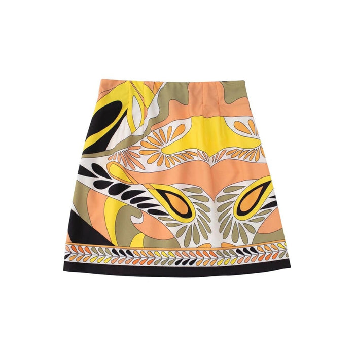 Women's Vintage High Waist Printed Skirts