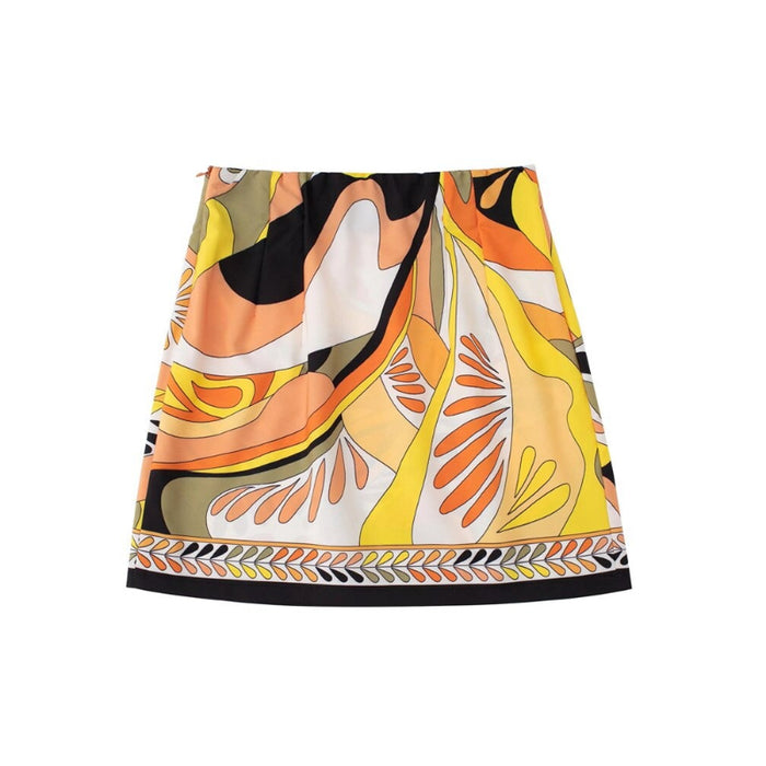 Women's Vintage High Waist Printed Skirts