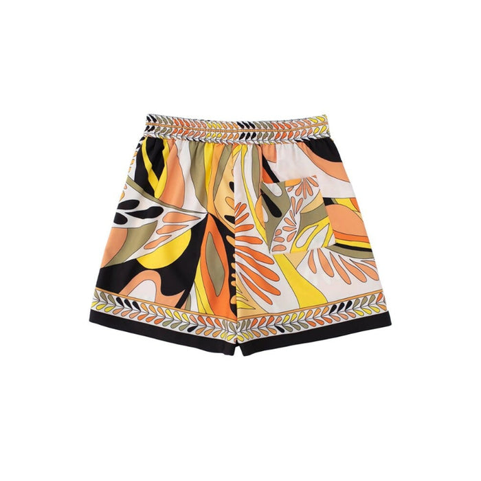 Women's Vintage High Waist Printed Shorts