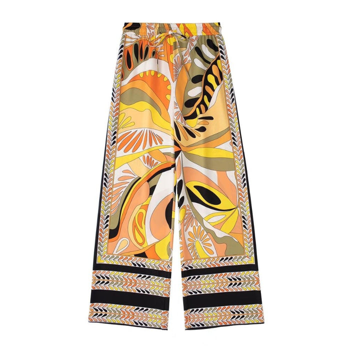 Women's Vintage High Waist Printed Pants