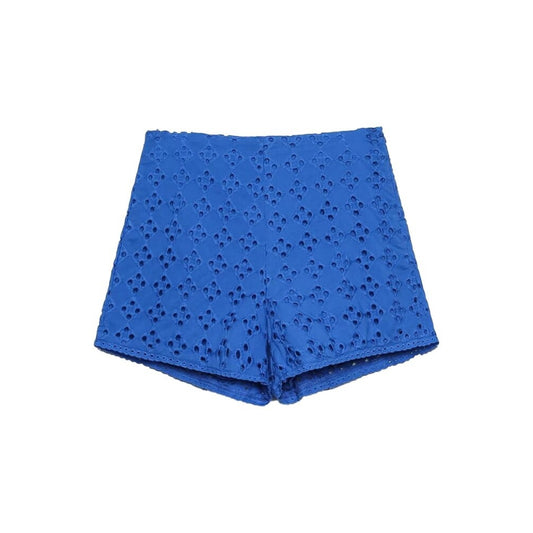 Women's High Waist Cutwork Embroidery Shorts