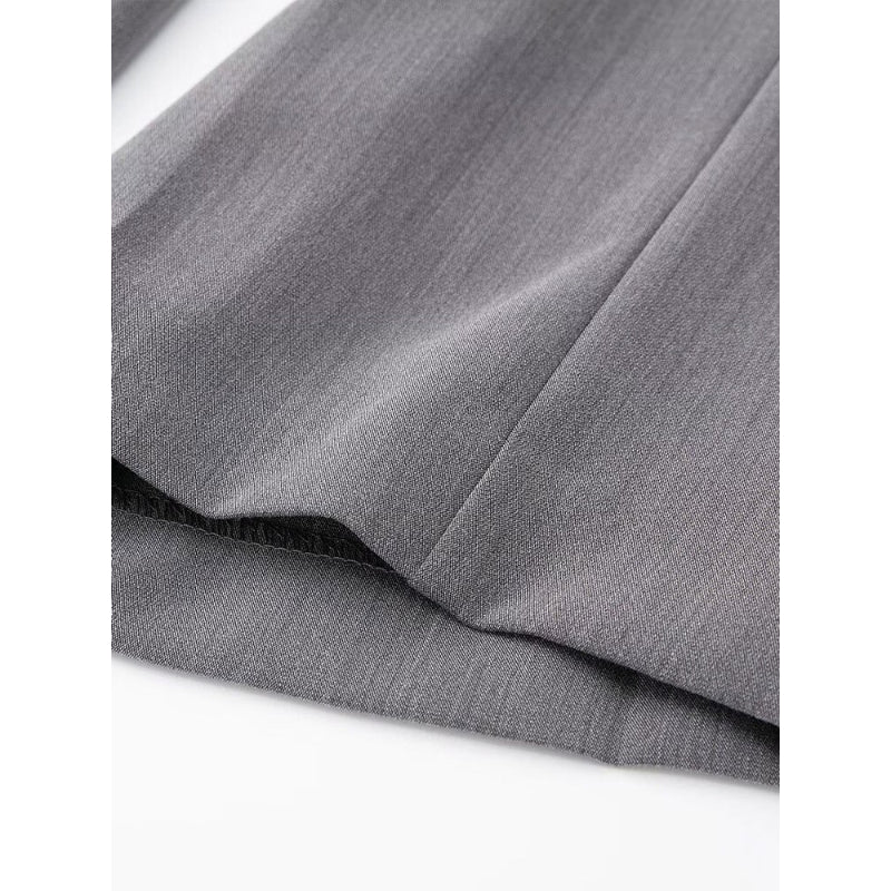 Gray Fashion Office Wear High Waist Pant