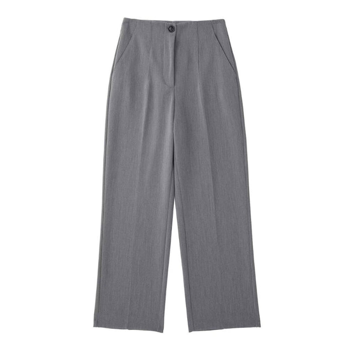 Gray Fashion Office Wear High Waist Pant