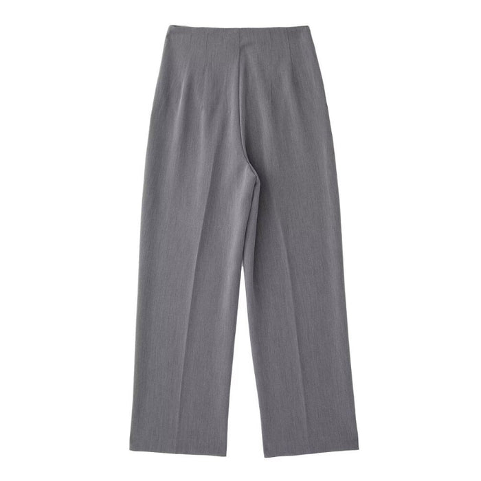 Gray Fashion Office Wear High Waist Pant