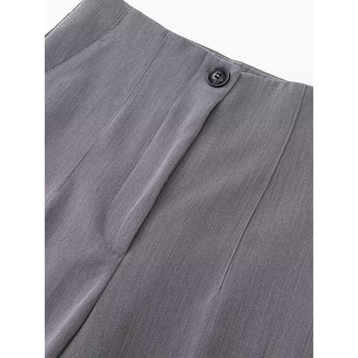 Gray Fashion Office Wear High Waist Pant