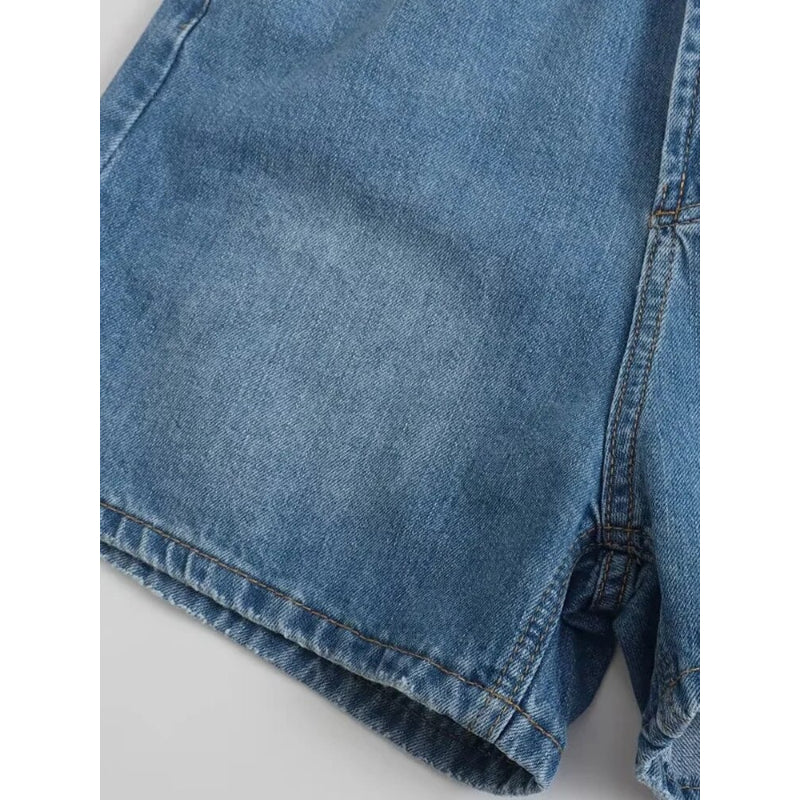 Vintage High Waist Denim Shorts With Five Pockets