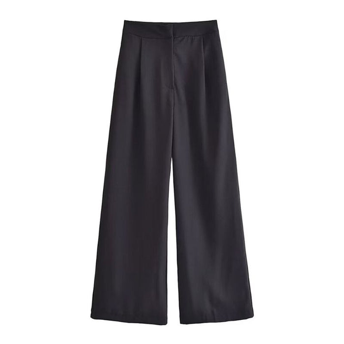 Vintage High Waist Front Pleated Wide Leg Pant