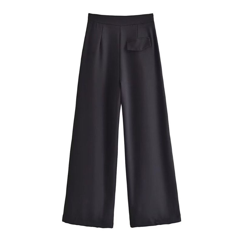 Vintage High Waist Front Pleated Wide Leg Pant