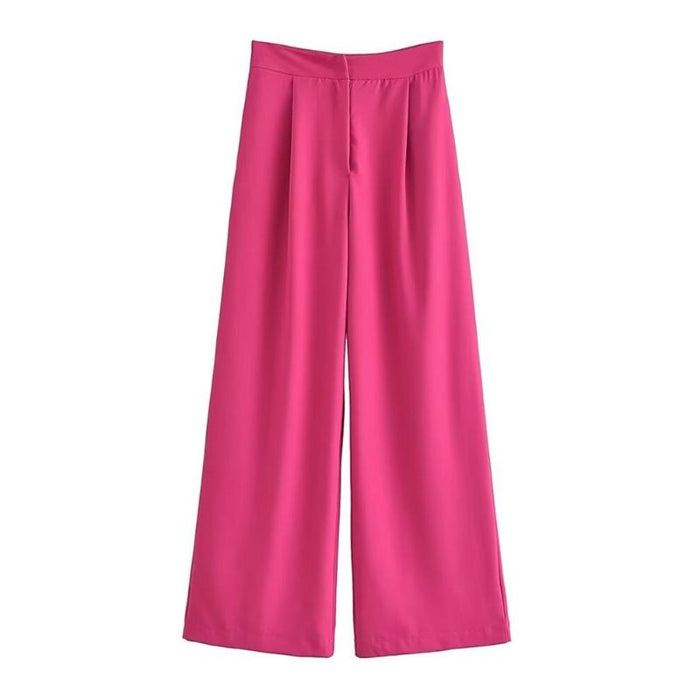 Vintage High Waist Front Pleated Wide Leg Pant