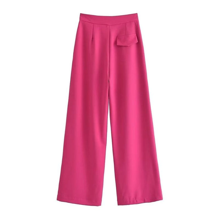 Vintage High Waist Front Pleated Wide Leg Pant