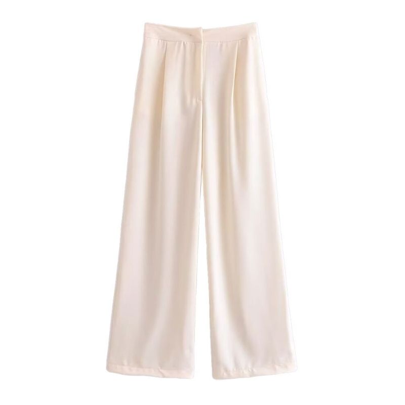 Vintage High Waist Front Pleated Wide Leg Pant