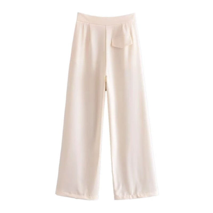 Vintage High Waist Front Pleated Wide Leg Pant