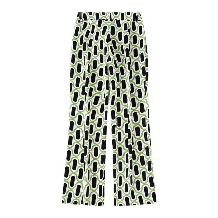 Geometric Print Flare Female Ankle Trousers Pants