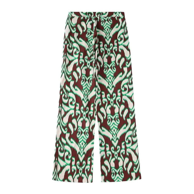 Printed Mid Waist Zipper Fly Straight Pant