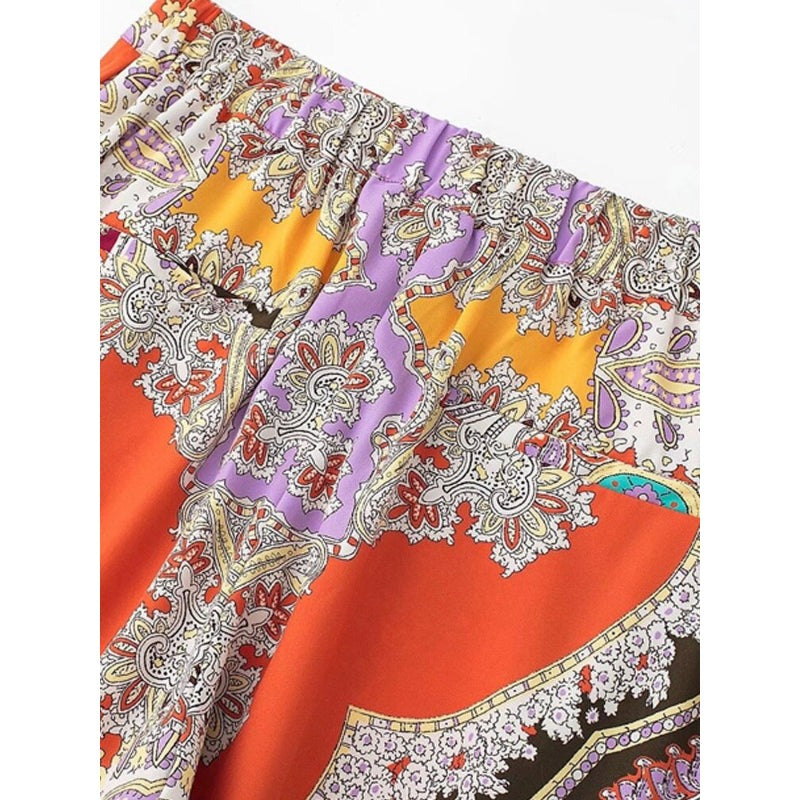 Vintage Kalamkari Printed High Waist Pant