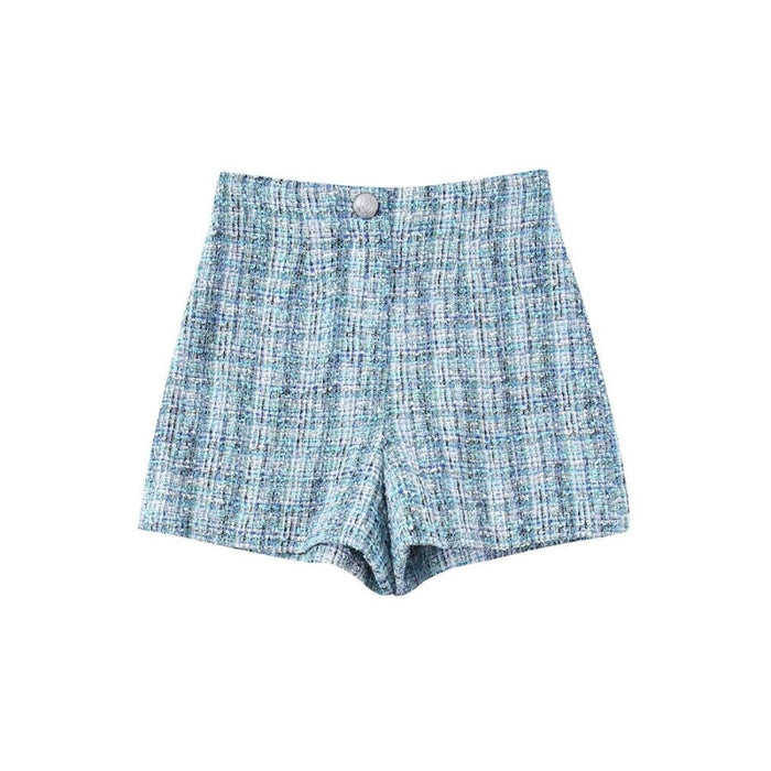 Women's High Waist Shorts With Metal Buttons