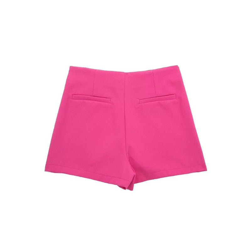 Women's Vintage High Waist Asymmetric Shorts Skirts With Zippers