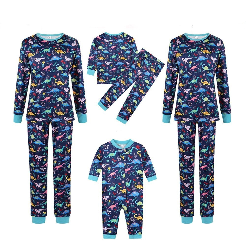 The Christmas Dino Rain Family Matching Pajama Set